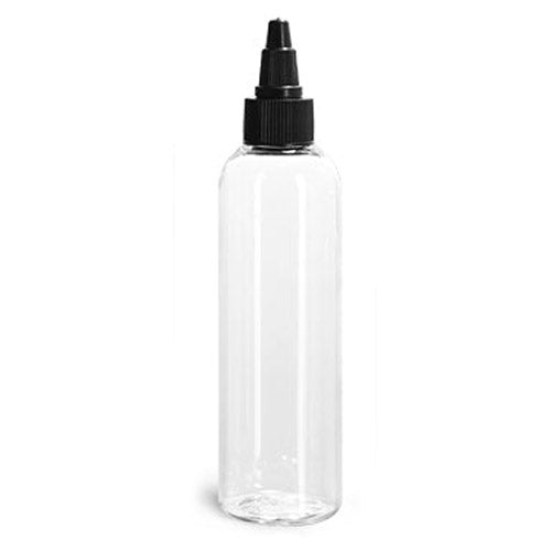 Clear PET Cosmo Round Bullet Bottle with Twist off Cap