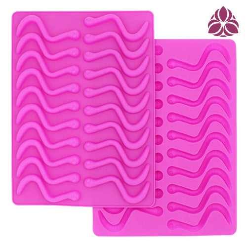 LĒVO Gummy Worm Silicone Candy Molds - Set of 2 Candy Mold Trays with  Dividers & Snap On Lids - Make Your Own Two Tone Gummy Worms - For Your  LĒVO